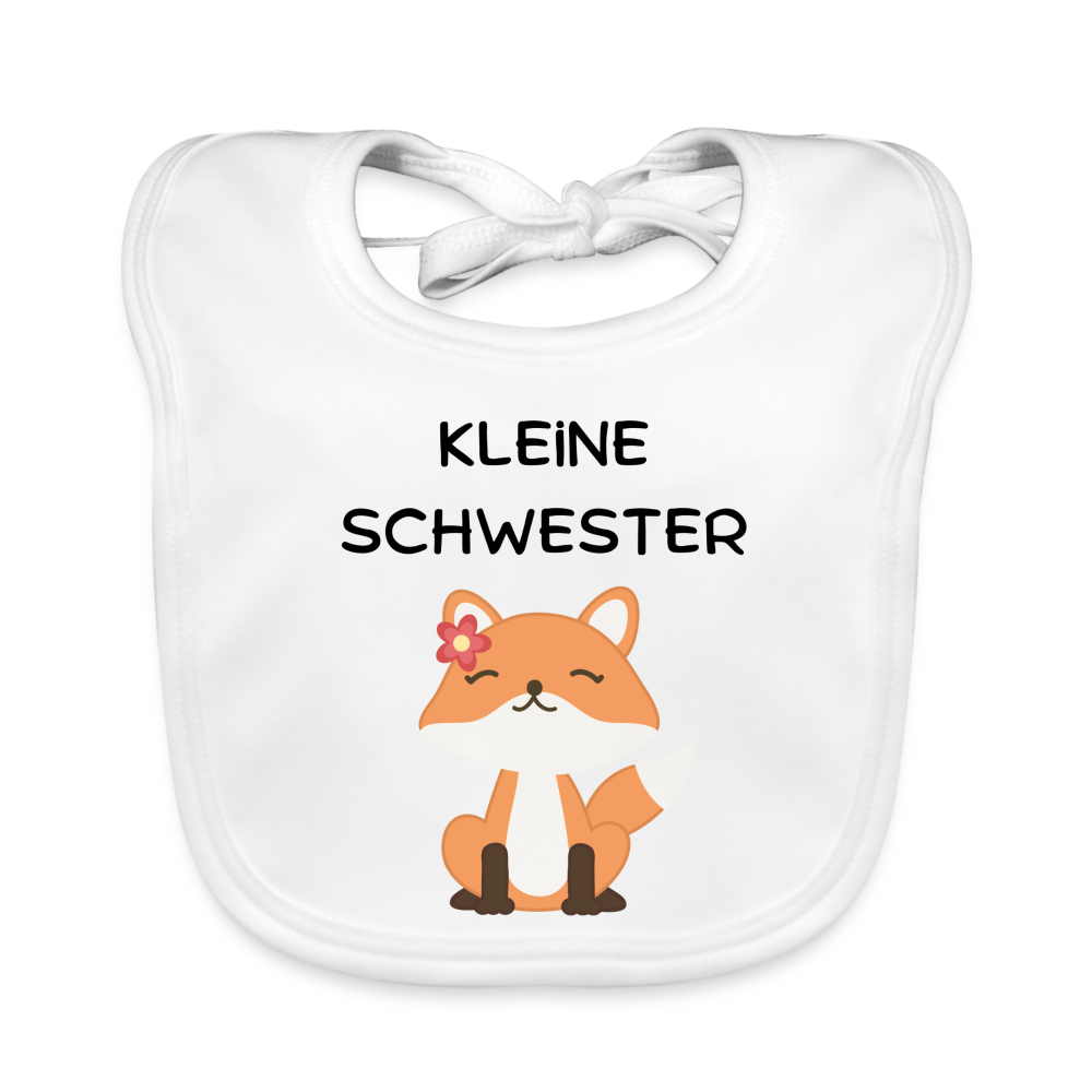 Baby Bio-Lätzchen - Kleine Schwester Fuchs - weiß