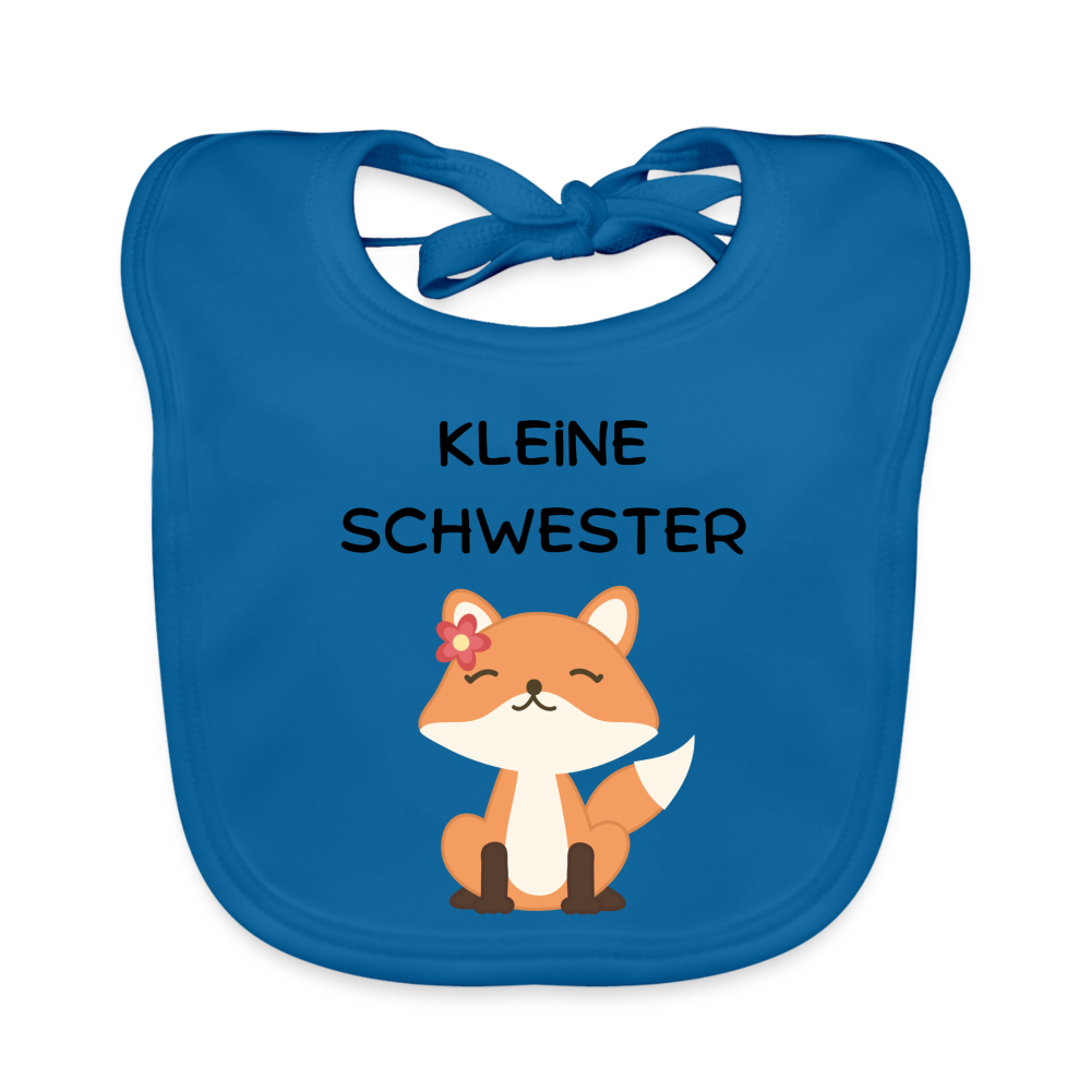 Baby Bio-Lätzchen - Kleine Schwester Fuchs - Pfauenblau