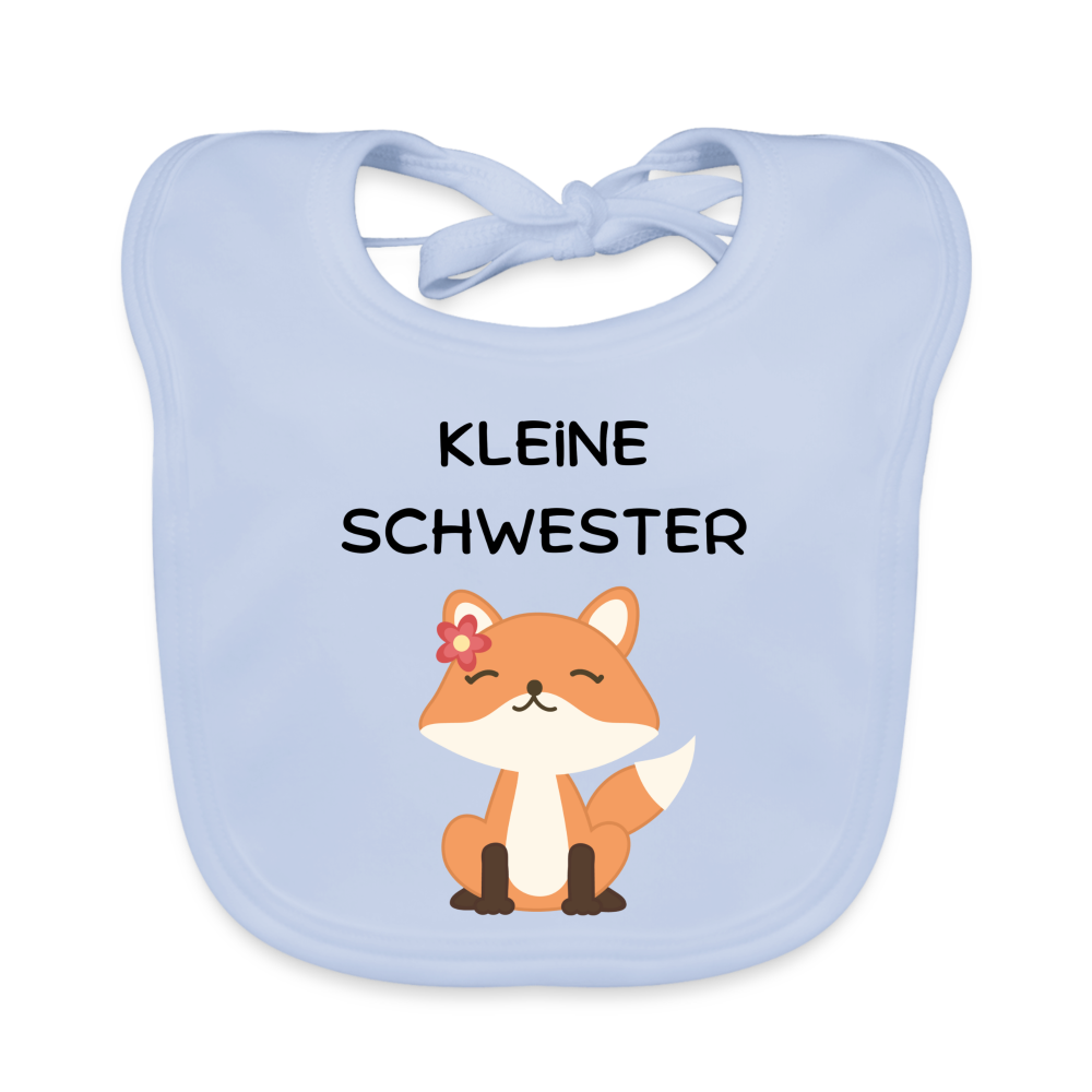 Baby Bio-Lätzchen - Kleine Schwester Fuchs - sky Blue