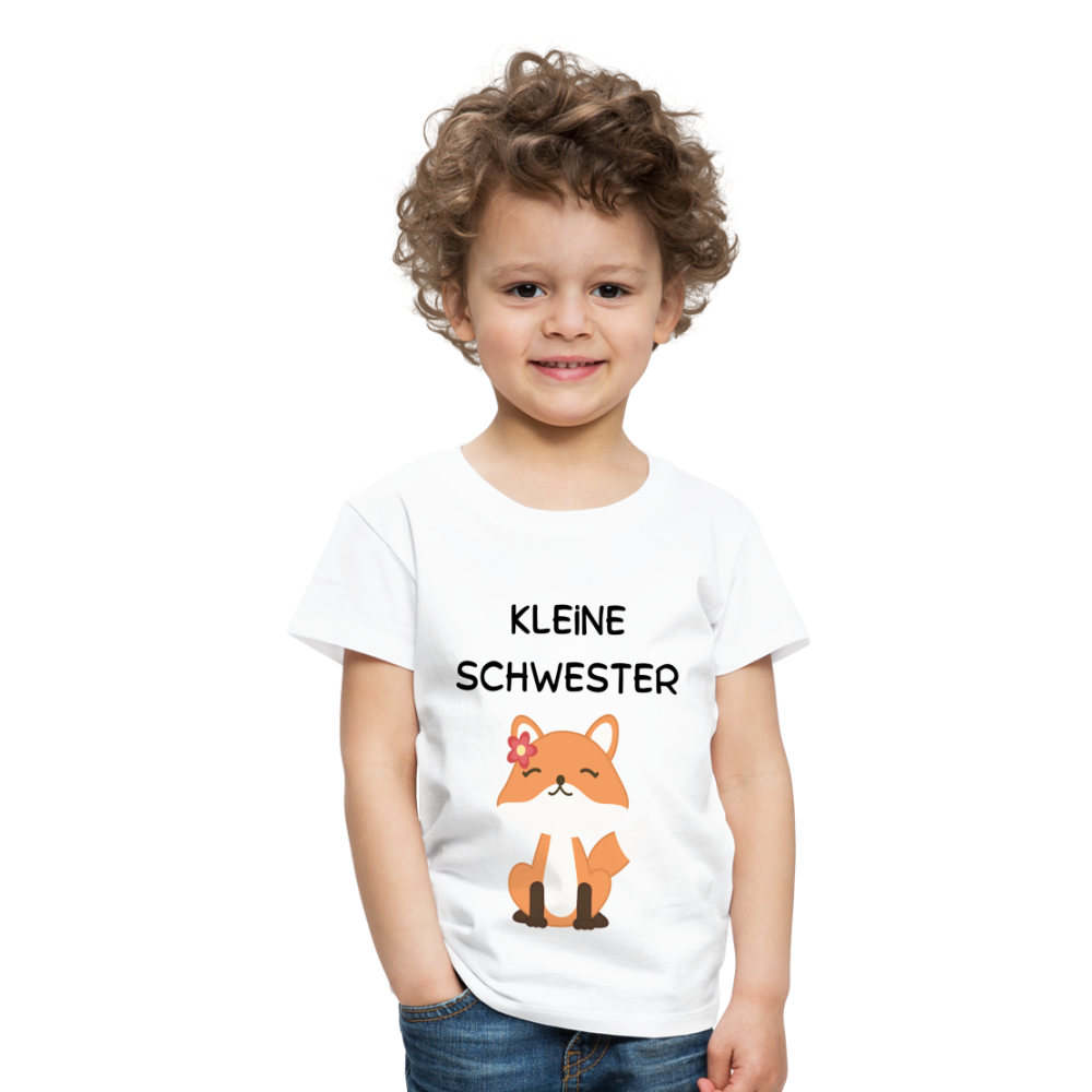 Kinder Premium T-Shirt - Kleine Schwester Fuchs - weiß