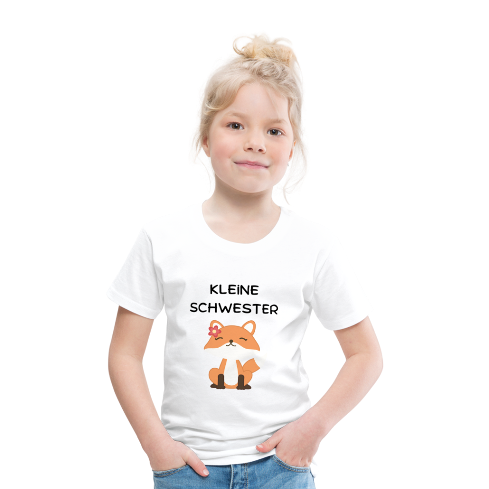 Kinder Premium T-Shirt - Kleine Schwester Fuchs - weiß