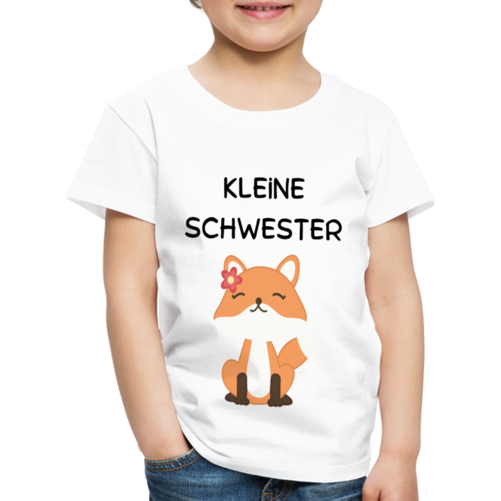 Kinder Premium T-Shirt - Kleine Schwester Fuchs - weiß