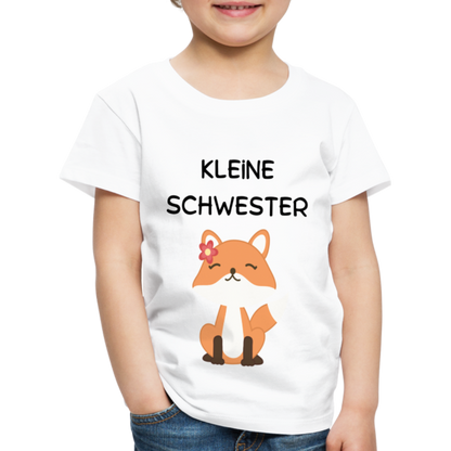 Kinder Premium T-Shirt - Kleine Schwester Fuchs - weiß