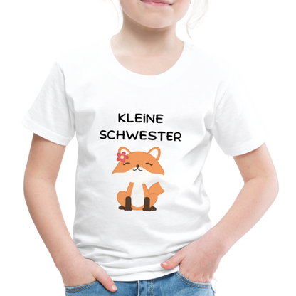 Kinder Premium T-Shirt - Kleine Schwester Fuchs - weiß