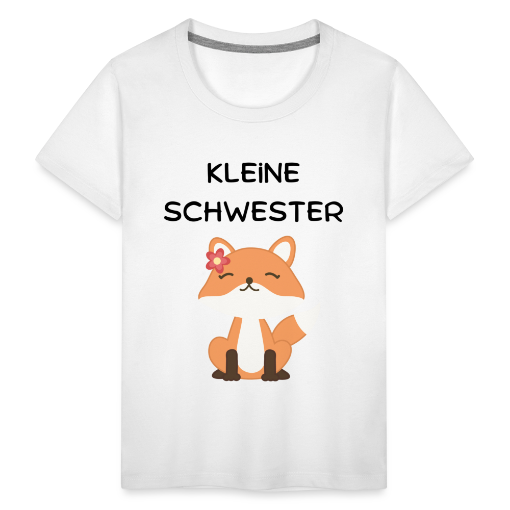 Kinder Premium T-Shirt - Kleine Schwester Fuchs - weiß