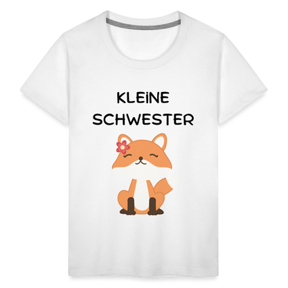 Kinder Premium T-Shirt - Kleine Schwester Fuchs - weiß