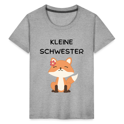 Kinder Premium T-Shirt - Kleine Schwester Fuchs - Grau meliert