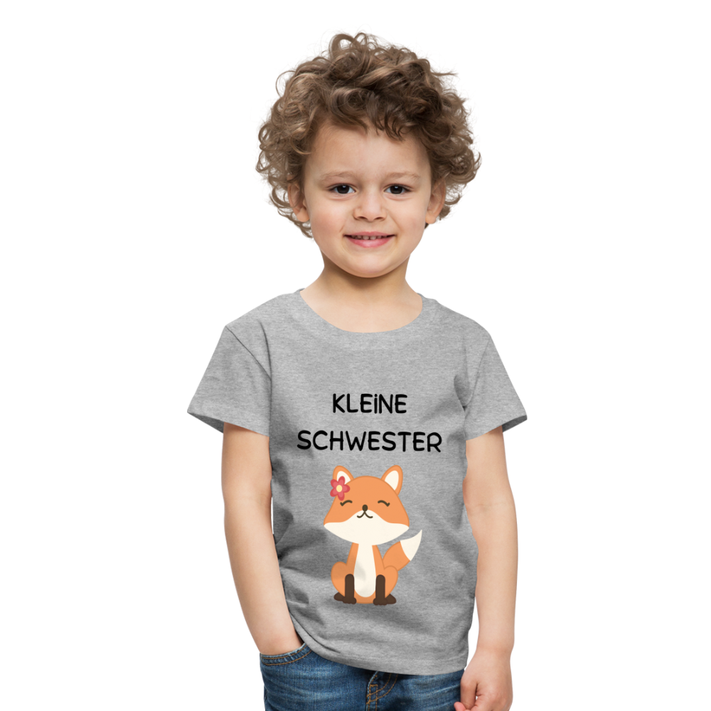 Kinder Premium T-Shirt - Kleine Schwester Fuchs - Grau meliert