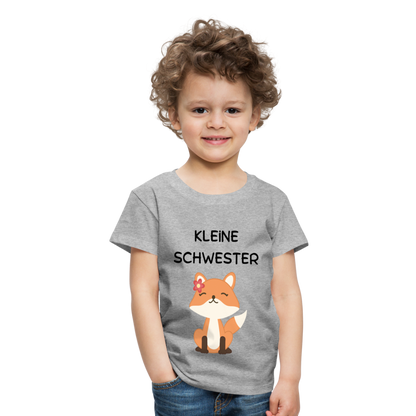 Kinder Premium T-Shirt - Kleine Schwester Fuchs - Grau meliert