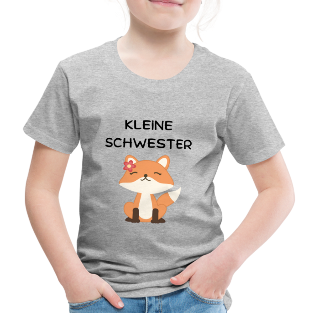 Kinder Premium T-Shirt - Kleine Schwester Fuchs - Grau meliert