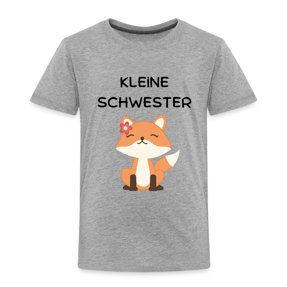 Kinder Premium T-Shirt - Kleine Schwester Fuchs - Grau meliert