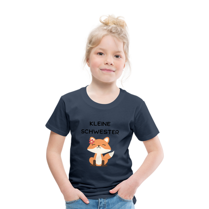 Kinder Premium T-Shirt - Kleine Schwester Fuchs - Navy