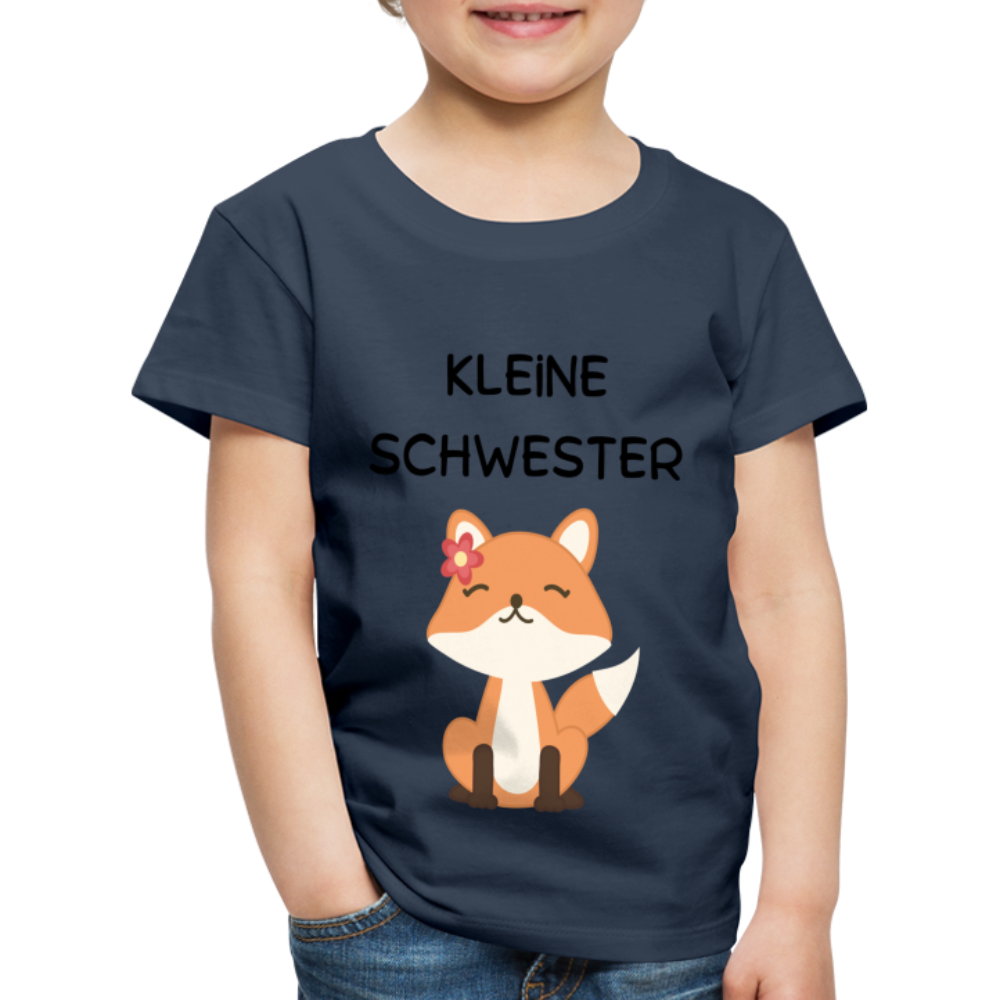 Kinder Premium T-Shirt - Kleine Schwester Fuchs - Navy