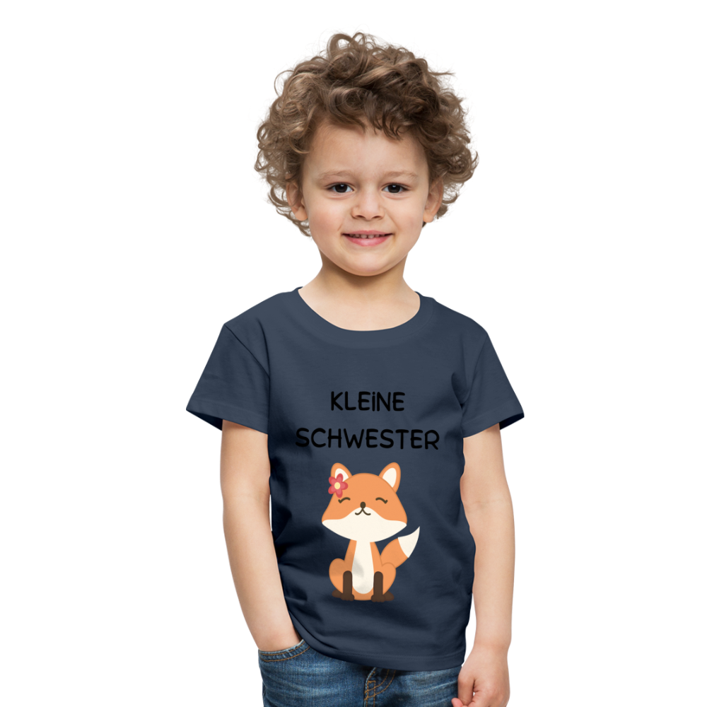 Kinder Premium T-Shirt - Kleine Schwester Fuchs - Navy