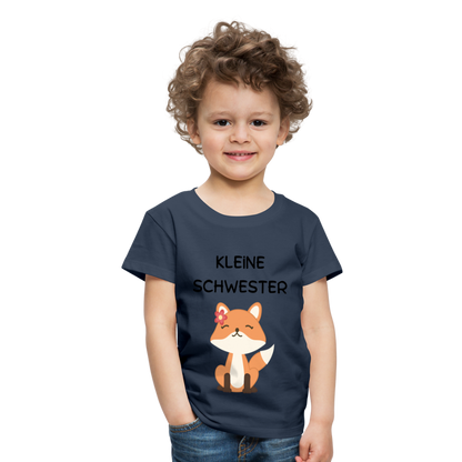 Kinder Premium T-Shirt - Kleine Schwester Fuchs - Navy