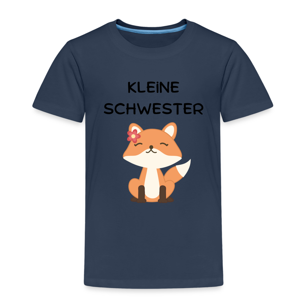 Kinder Premium T-Shirt - Kleine Schwester Fuchs - Navy