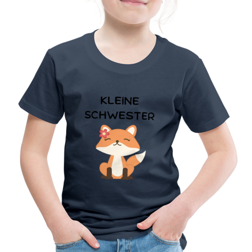 Kinder Premium T-Shirt - Kleine Schwester Fuchs - Navy