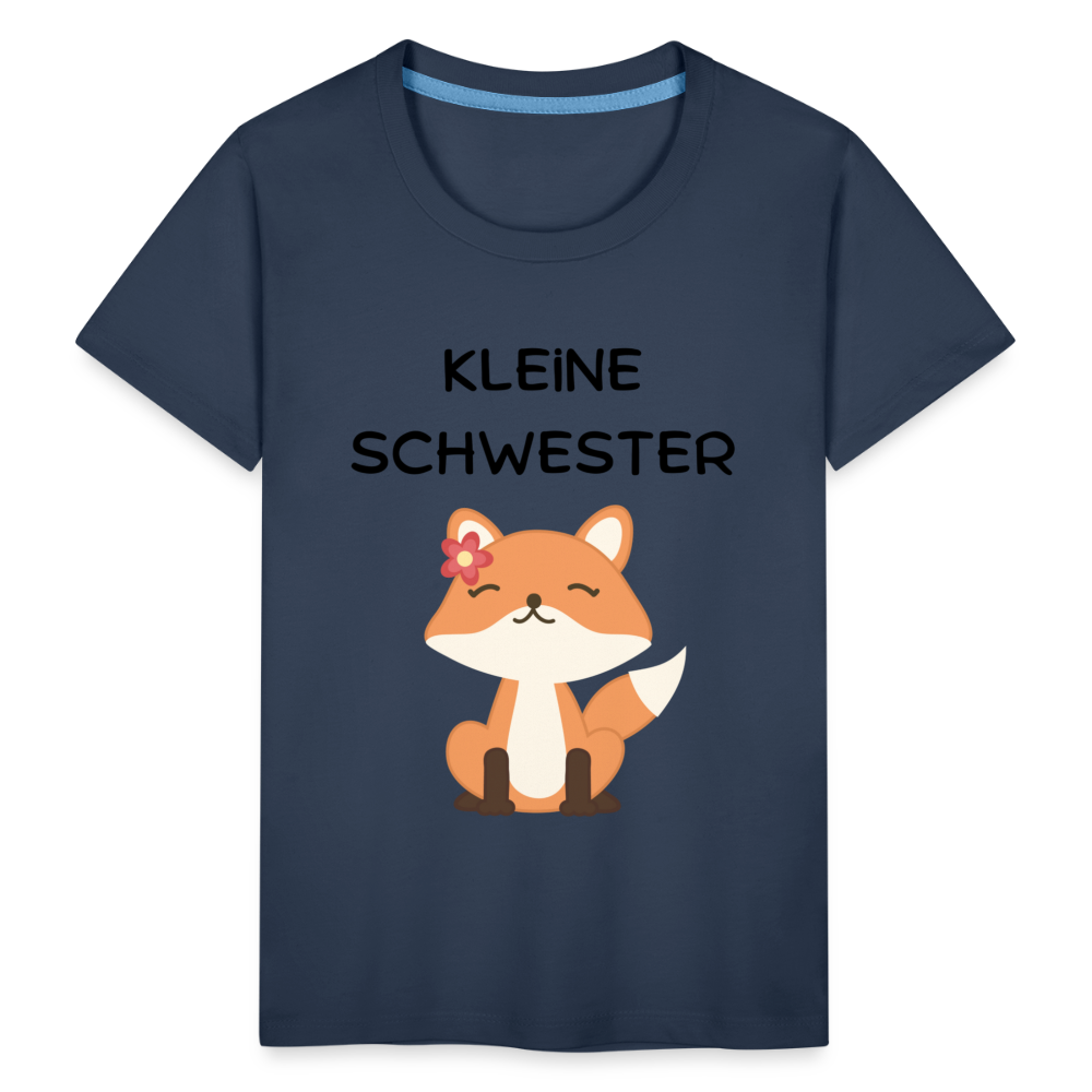 Kinder Premium T-Shirt - Kleine Schwester Fuchs - Navy