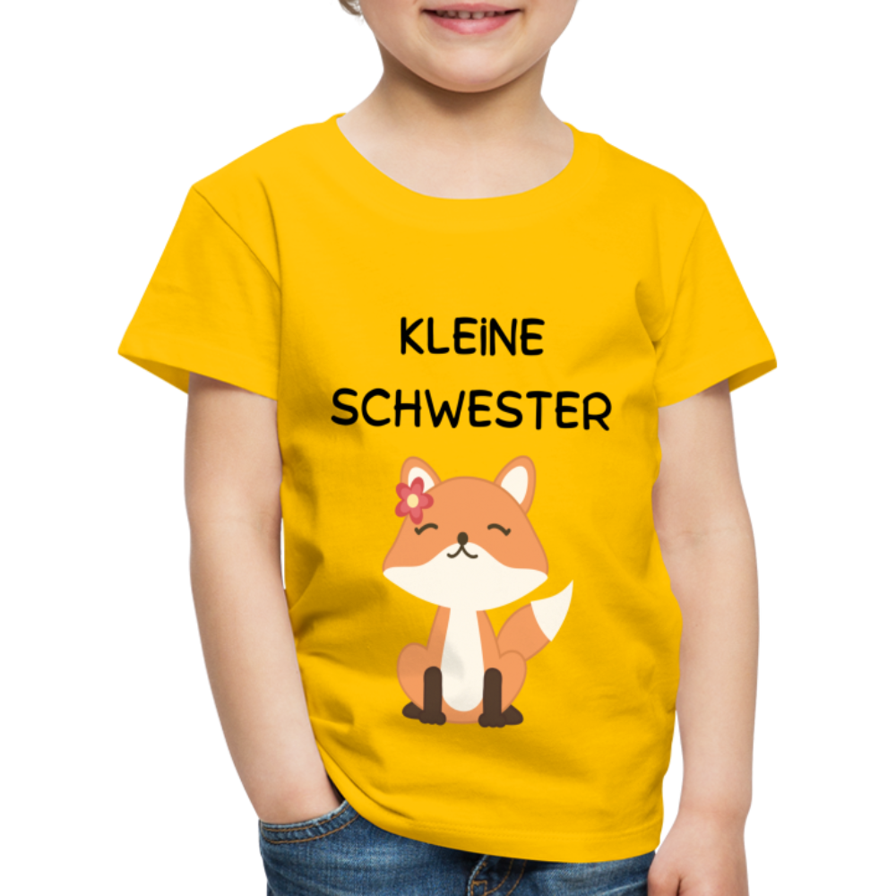 Kinder Premium T-Shirt - Kleine Schwester Fuchs - Sonnengelb