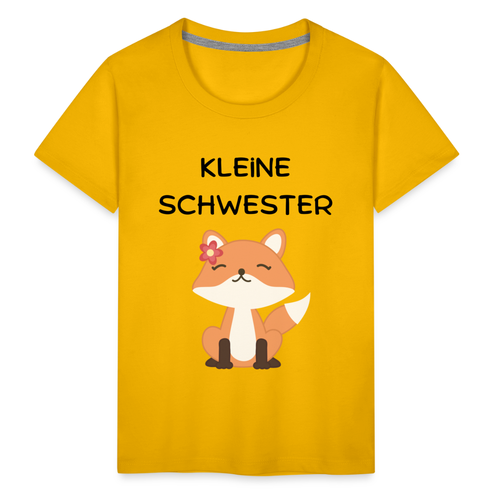 Kinder Premium T-Shirt - Kleine Schwester Fuchs - Sonnengelb