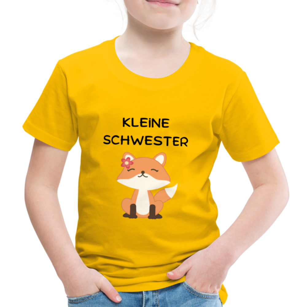 Kinder Premium T-Shirt - Kleine Schwester Fuchs - Sonnengelb