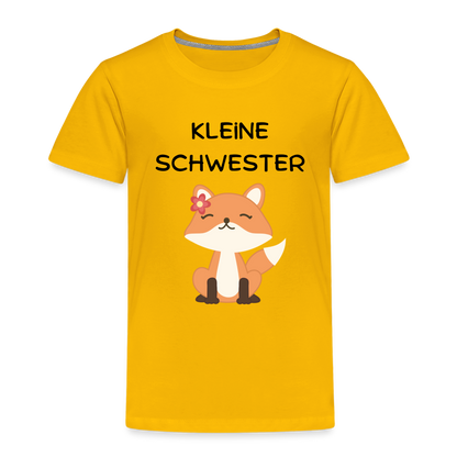 Kinder Premium T-Shirt - Kleine Schwester Fuchs - Sonnengelb