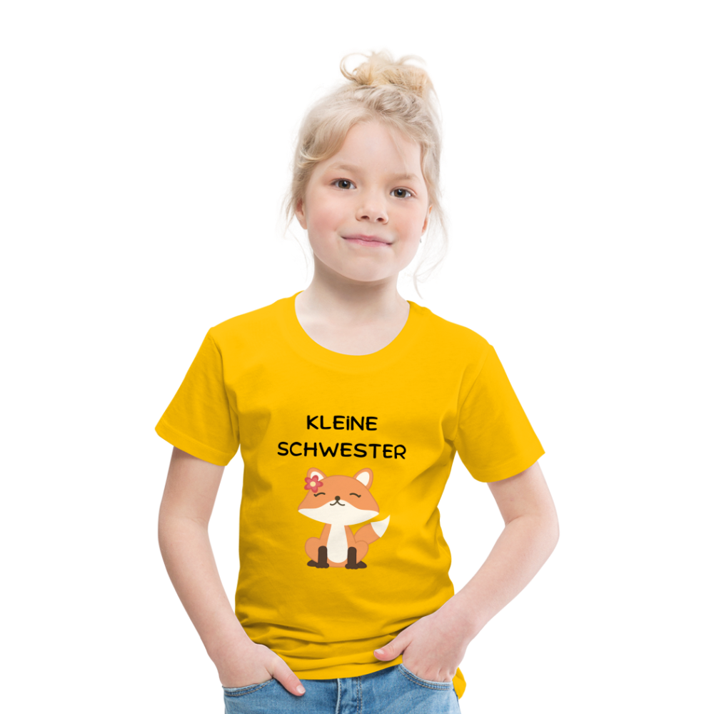 Kinder Premium T-Shirt - Kleine Schwester Fuchs - Sonnengelb