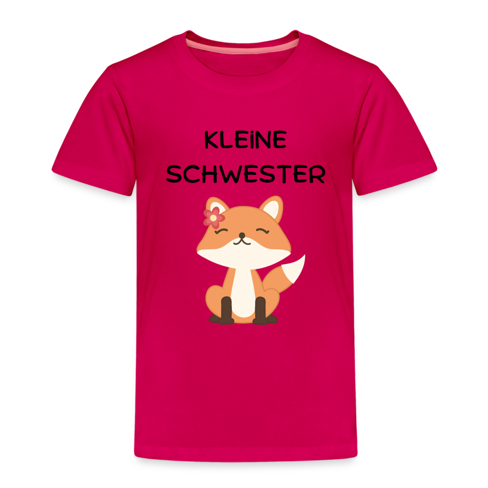 Kinder Premium T-Shirt - Kleine Schwester Fuchs - dunkles Pink