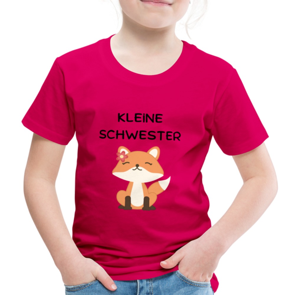 Kinder Premium T-Shirt - Kleine Schwester Fuchs - dunkles Pink