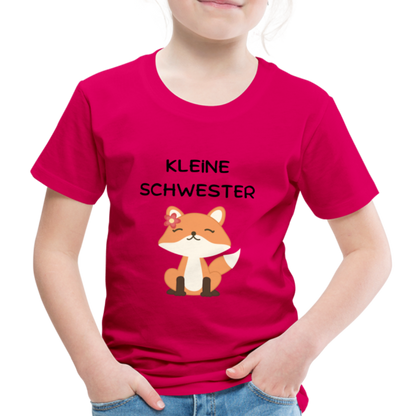 Kinder Premium T-Shirt - Kleine Schwester Fuchs - dunkles Pink