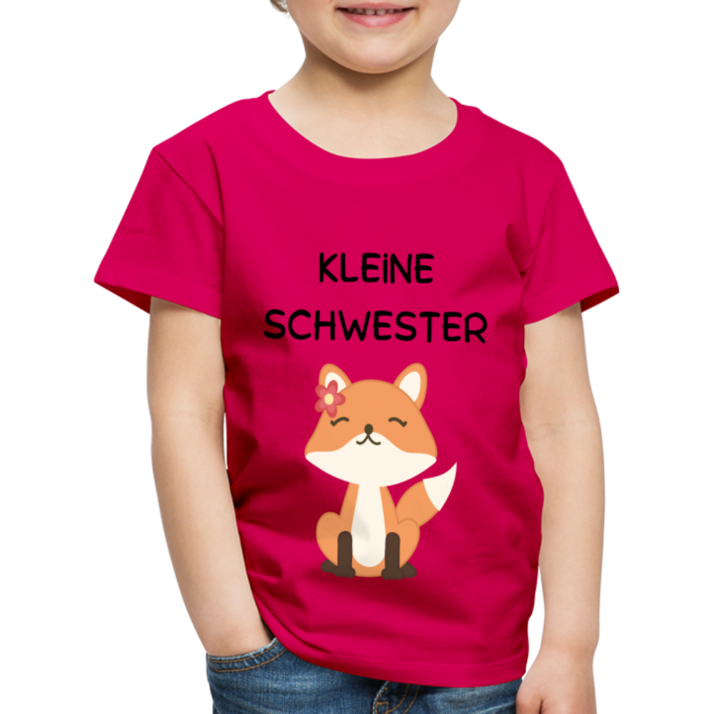 Kinder Premium T-Shirt - Kleine Schwester Fuchs - dunkles Pink