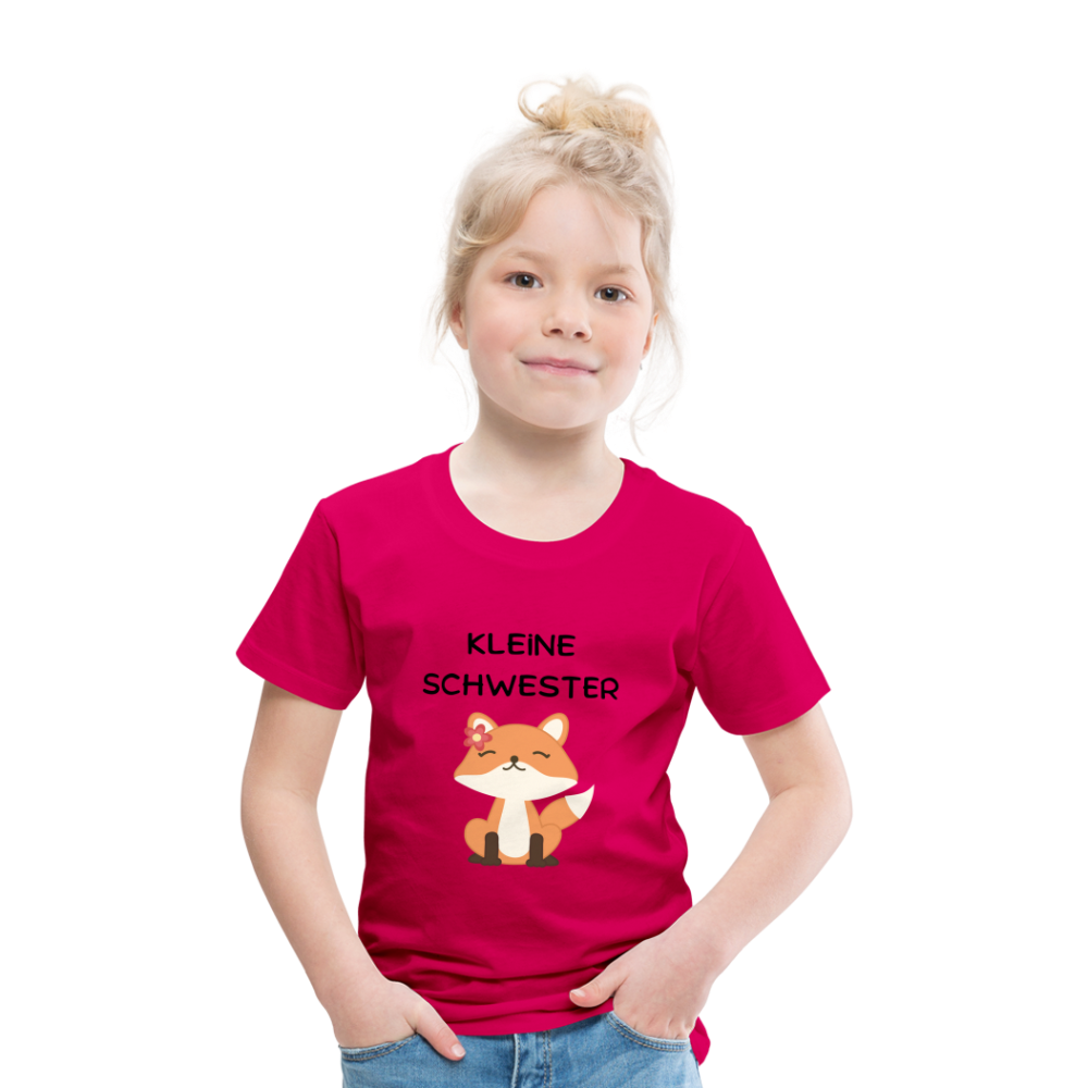 Kinder Premium T-Shirt - Kleine Schwester Fuchs - dunkles Pink