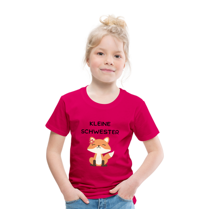 Kinder Premium T-Shirt - Kleine Schwester Fuchs - dunkles Pink