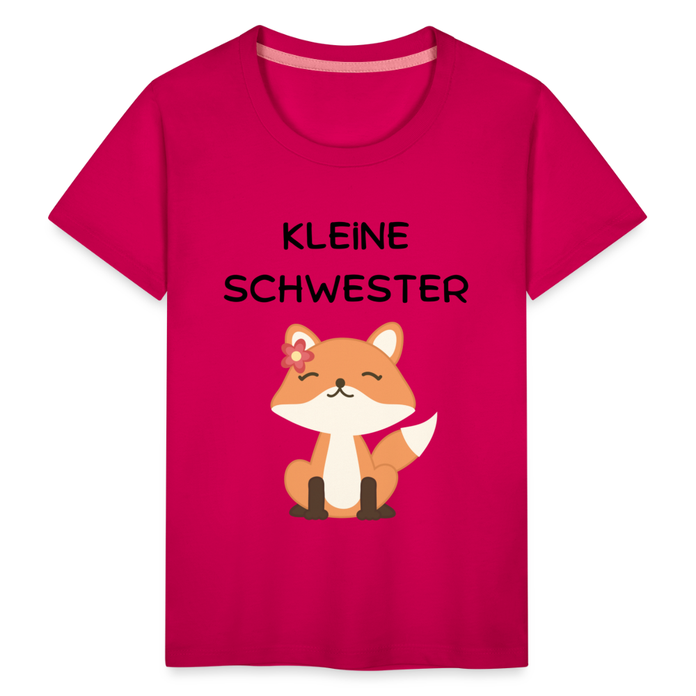 Kinder Premium T-Shirt - Kleine Schwester Fuchs - dunkles Pink