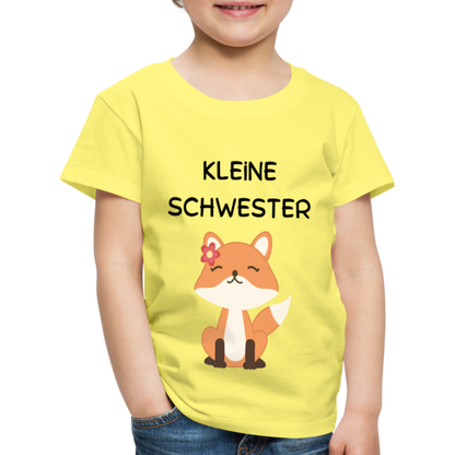 Kinder Premium T-Shirt - Kleine Schwester Fuchs - Gelb