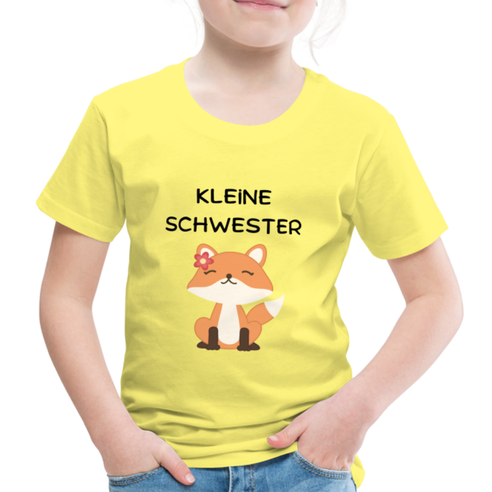 Kinder Premium T-Shirt - Kleine Schwester Fuchs - Gelb