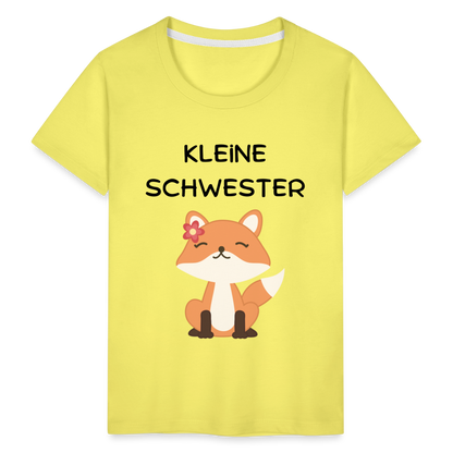 Kinder Premium T-Shirt - Kleine Schwester Fuchs - Gelb