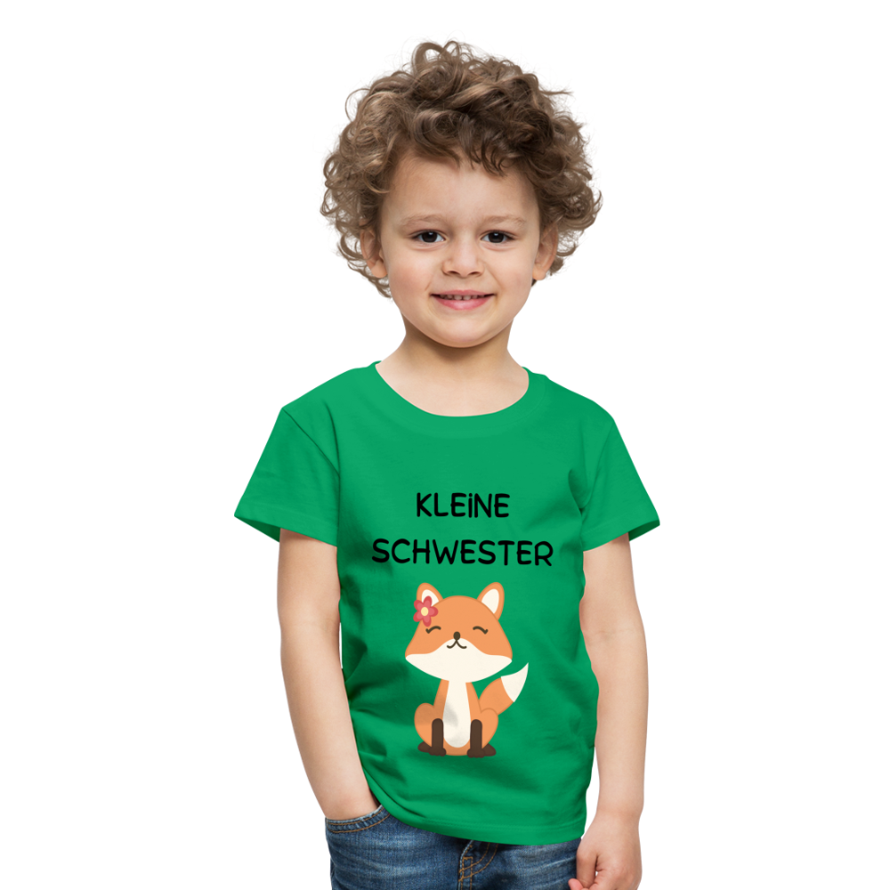 Kinder Premium T-Shirt - Kleine Schwester Fuchs - Kelly Green