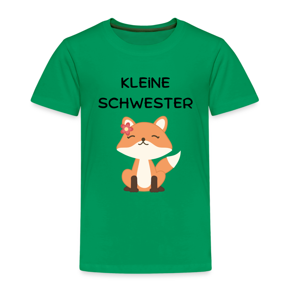 Kinder Premium T-Shirt - Kleine Schwester Fuchs - Kelly Green