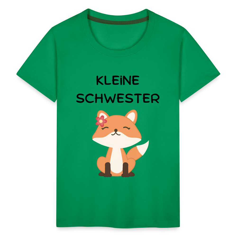 Kinder Premium T-Shirt - Kleine Schwester Fuchs - Kelly Green