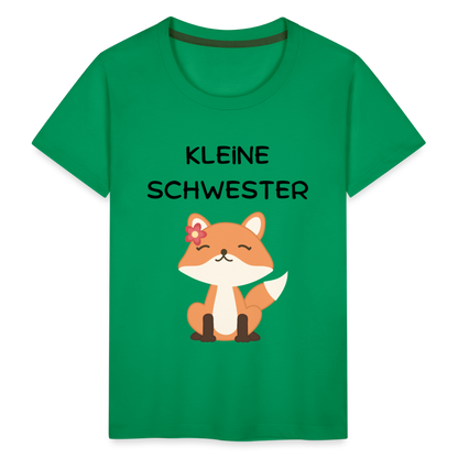 Kinder Premium T-Shirt - Kleine Schwester Fuchs - Kelly Green