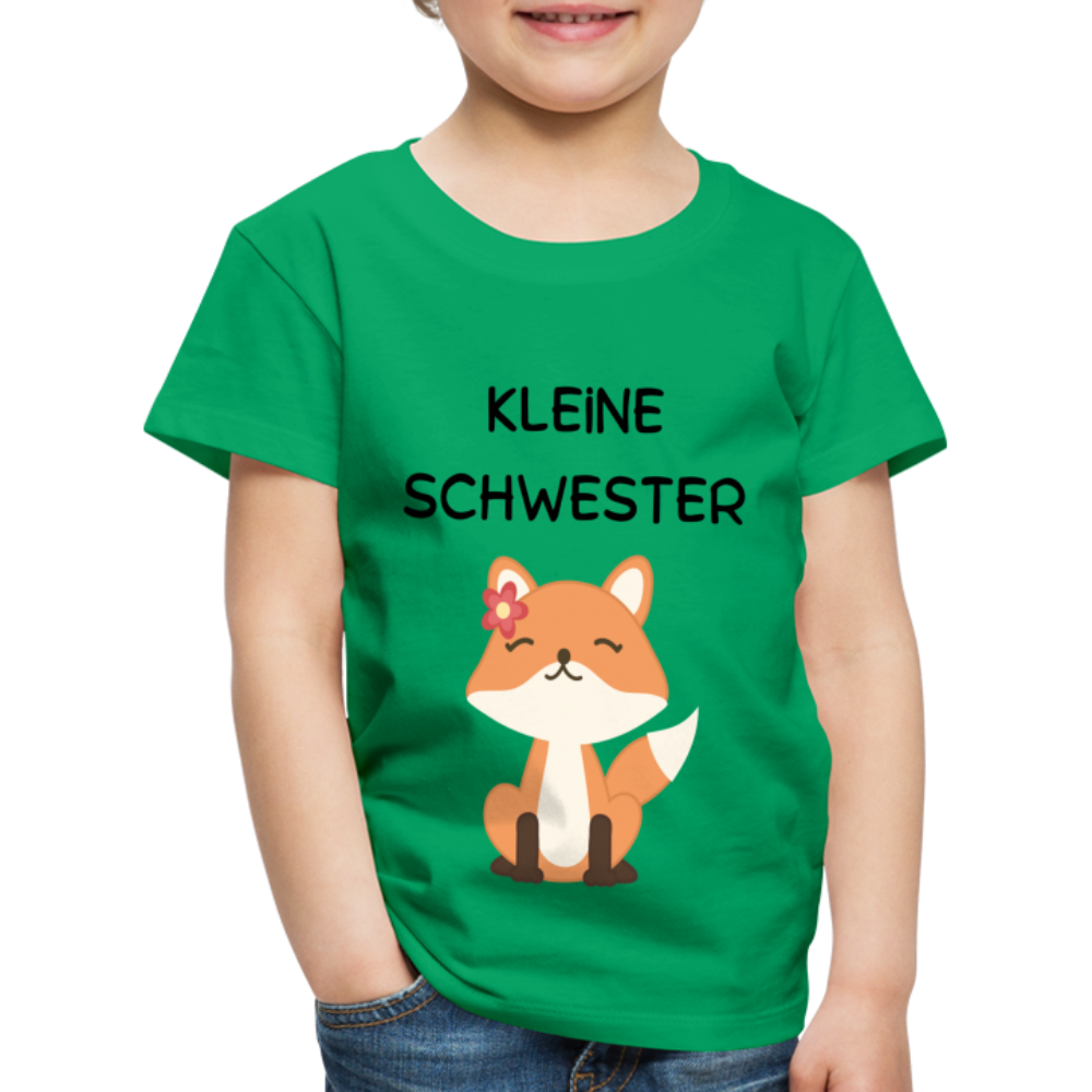 Kinder Premium T-Shirt - Kleine Schwester Fuchs - Kelly Green