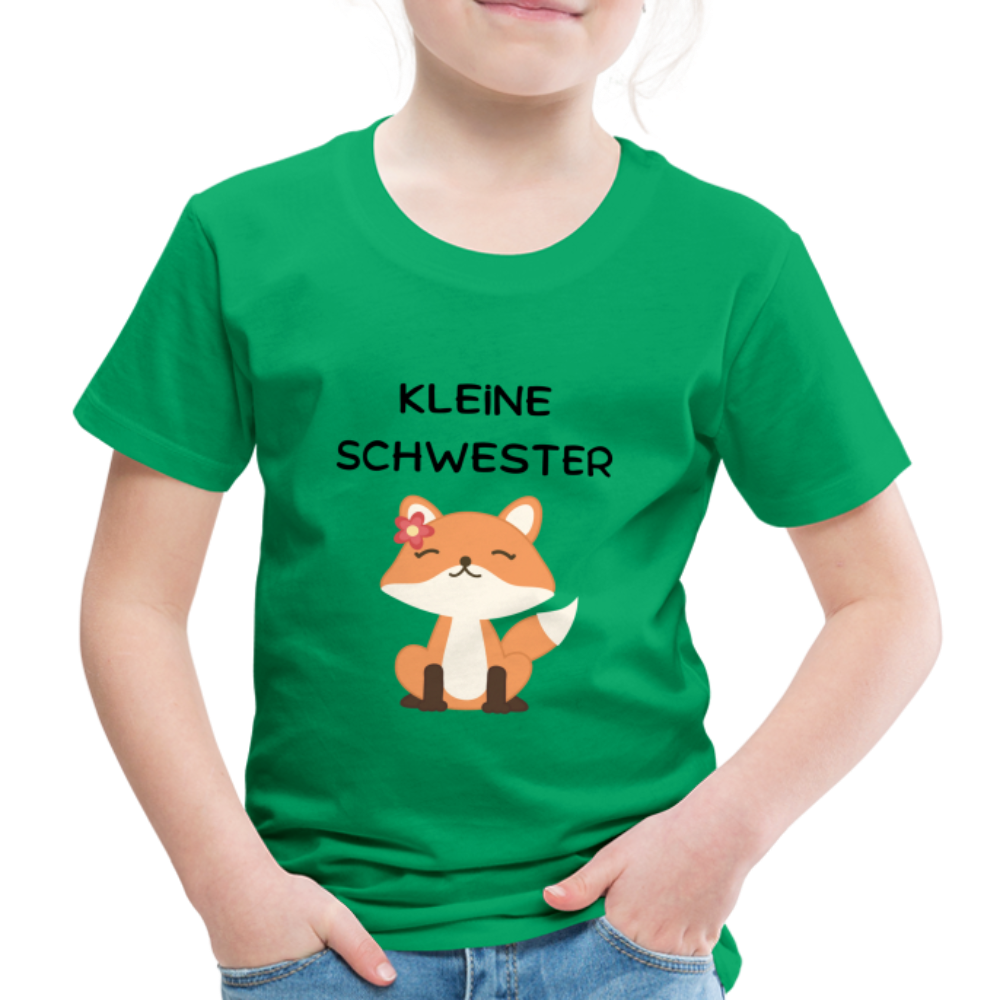 Kinder Premium T-Shirt - Kleine Schwester Fuchs - Kelly Green