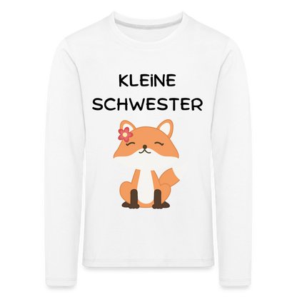 Kinder Premium Langarmshirt - Kleine Schwester Fuchs - weiß