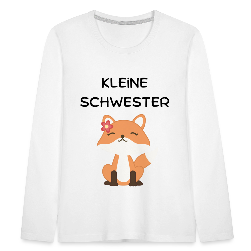 Kinder Premium Langarmshirt - Kleine Schwester Fuchs - weiß