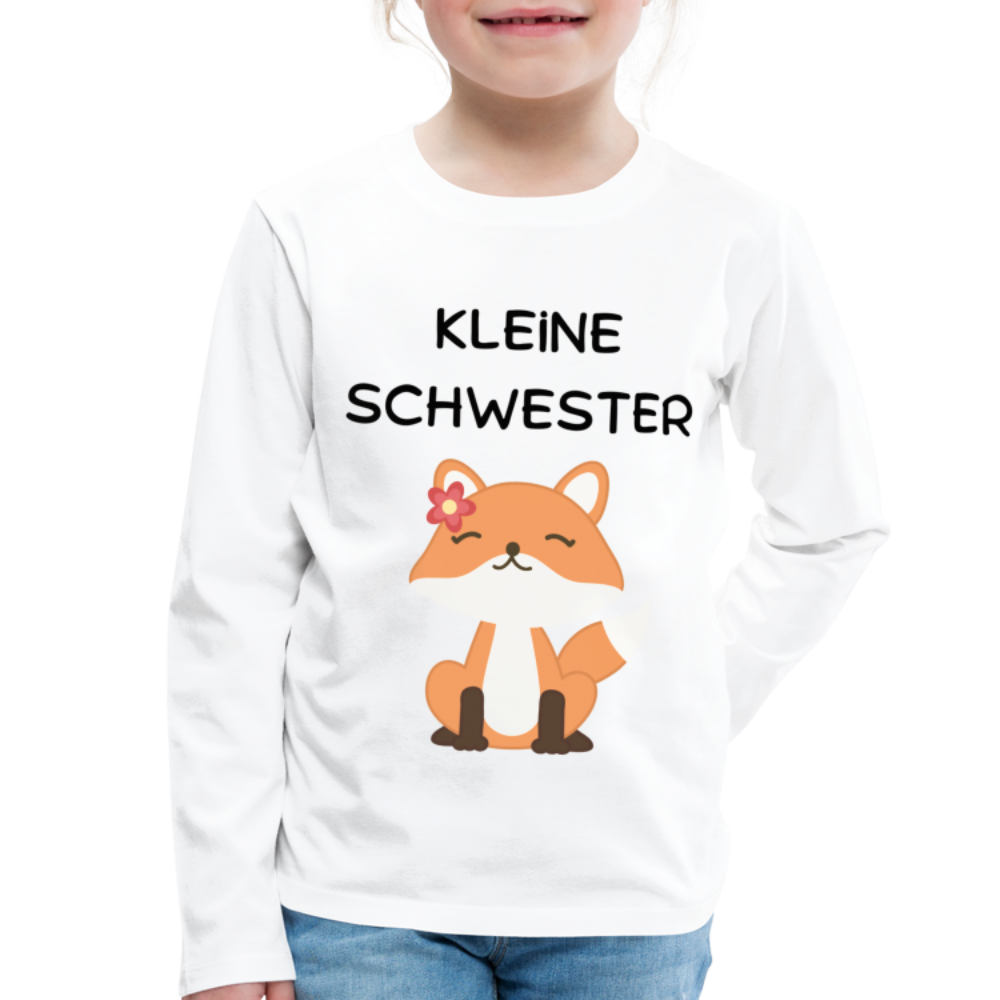 Kinder Premium Langarmshirt - Kleine Schwester Fuchs - weiß