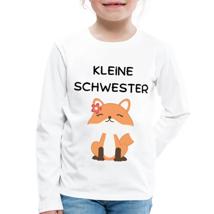 Kinder Premium Langarmshirt - Kleine Schwester Fuchs - weiß