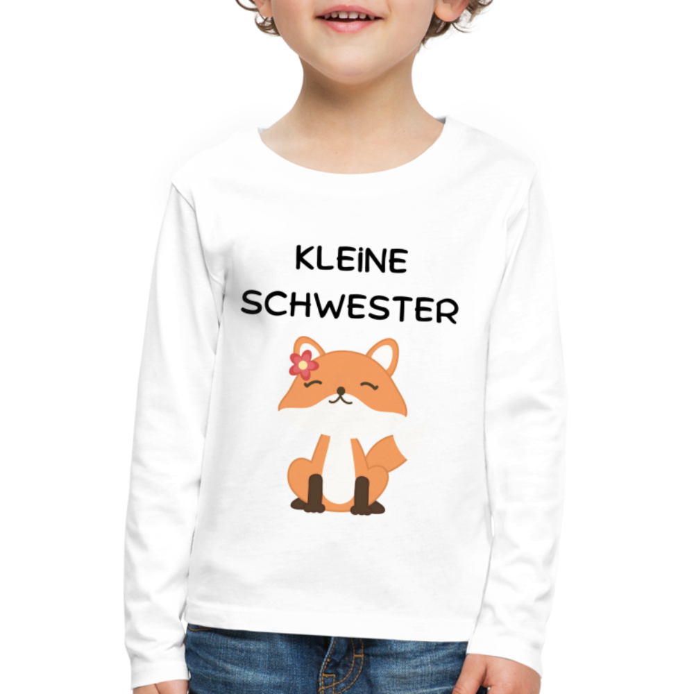 Kinder Premium Langarmshirt - Kleine Schwester Fuchs - weiß