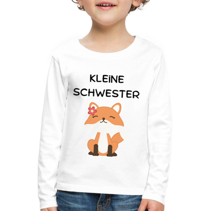 Kinder Premium Langarmshirt - Kleine Schwester Fuchs - weiß