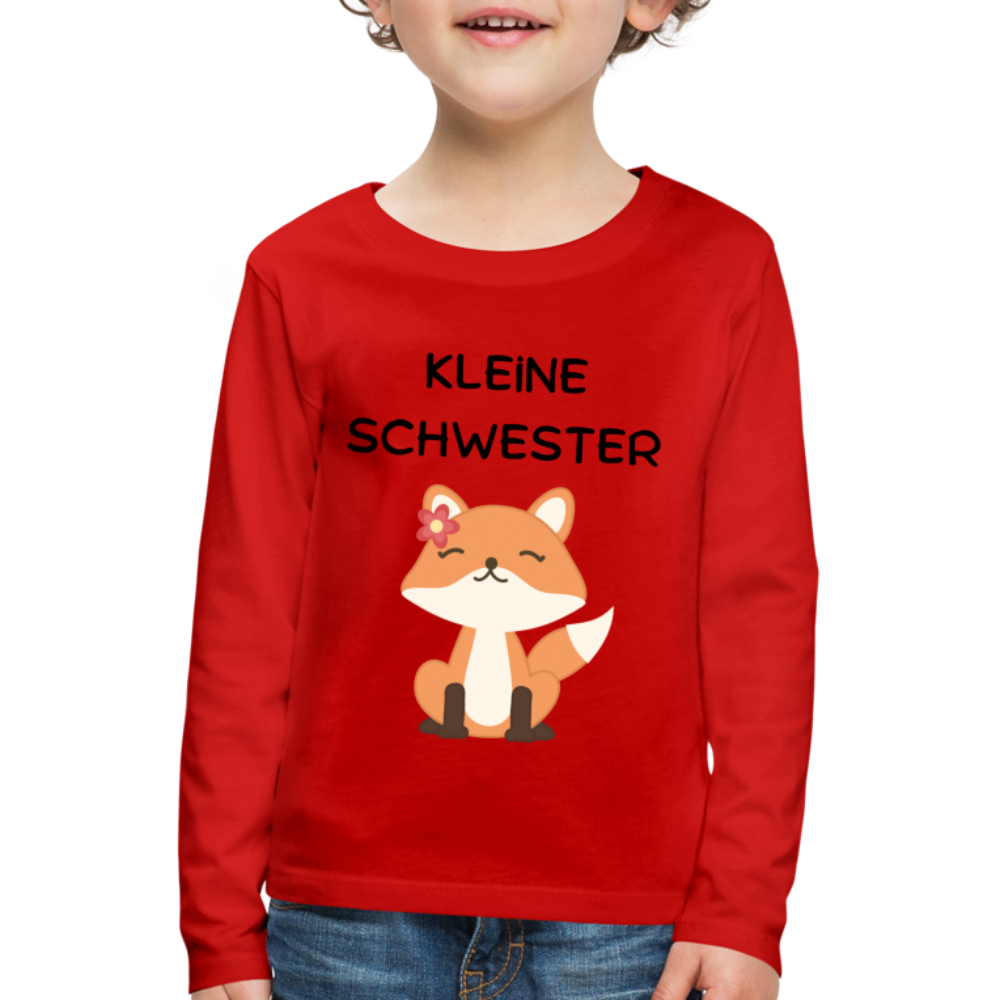 Kinder Premium Langarmshirt - Kleine Schwester Fuchs - Rot